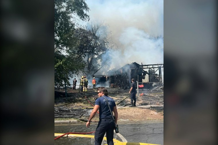 Large House Fire Engulfs North Houston Home Near I-45 and Patton Street