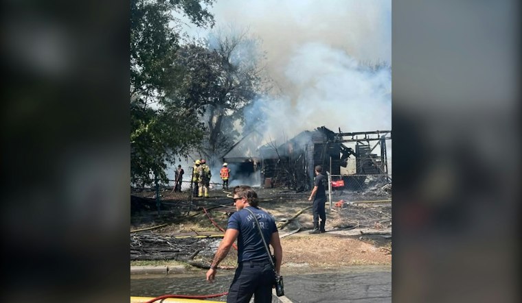 Large House Fire Engulfs North Houston Home Near I-45 and Patton Street