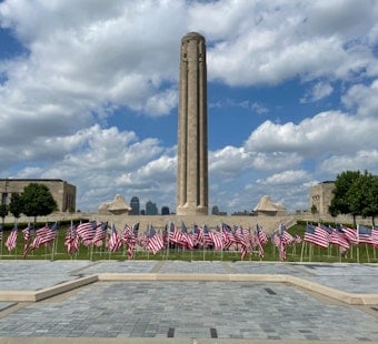 Liberty Memorial Tower Glows Nightly This Fall for Free Light Show