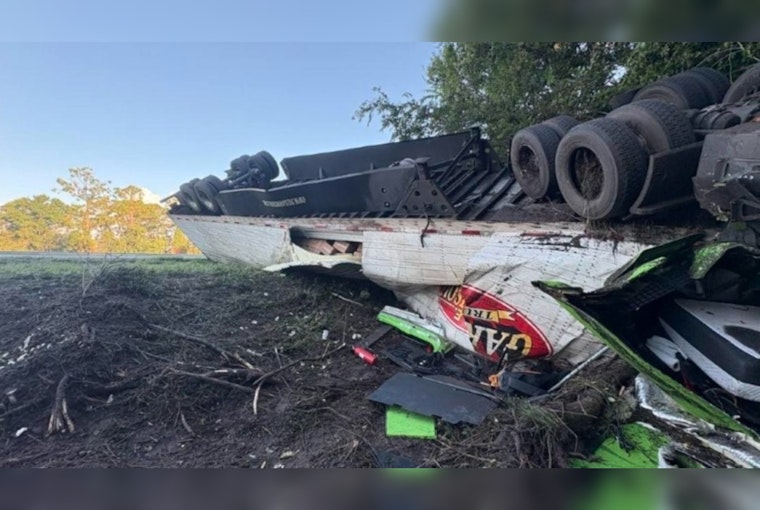 Milk Tanker Flips On I-75 In Pasco County, 59-Year-Old Driver Airlifted