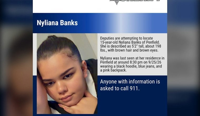 Monroe County Deputies Search for Missing Penfield Teen Nyliana Banks