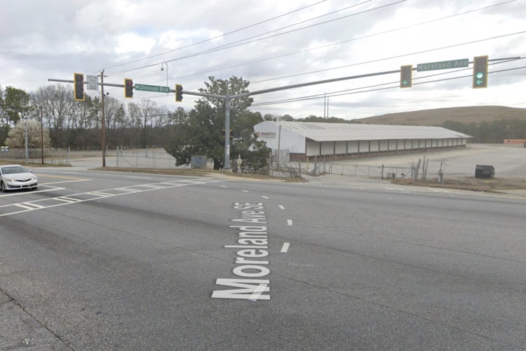 Motorcycle Down, Car on Median After Moreland Ave Crash in SE Atlanta