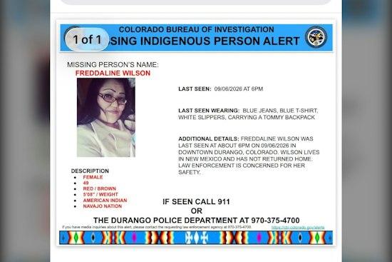 Navajo Nation Woman, 49, Vanishes in Durango, Colorado Issues Statewide Alert