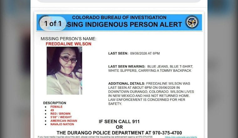 Navajo Nation Woman, 49, Vanishes in Durango, Colorado Issues Statewide Alert