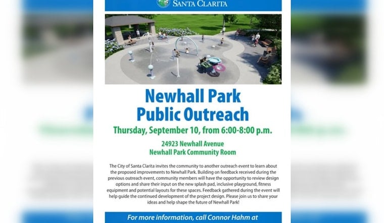 Newhall Park's Splash Pad, Playground Plans Head Back to Residents Next Week