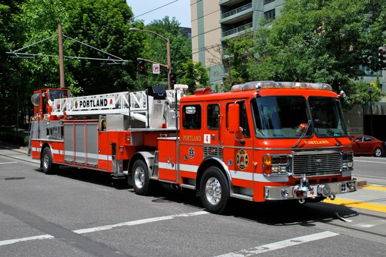 Portland Fire Responds to Crash With Trapped Occupant; Both Occupants Conscious
