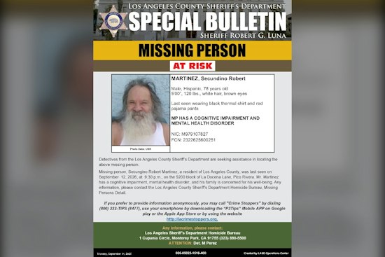 Public Asked to Help Find Secundino Robert Martinez in Pico Rivera