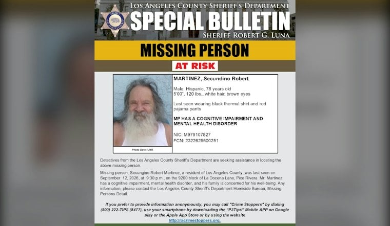 Public Asked to Help Find Secundino Robert Martinez in Pico Rivera