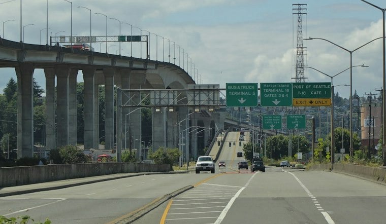 Rollover Crash Shuts Down Westbound West Seattle Bridge, Traps Occupant