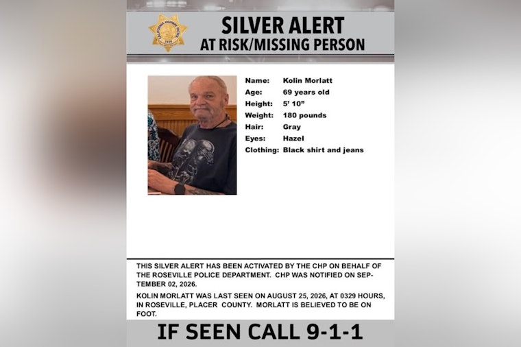 Roseville Silver Alert Seeks 69-Year-Old Last Seen Walking Near Industrial Avenue
