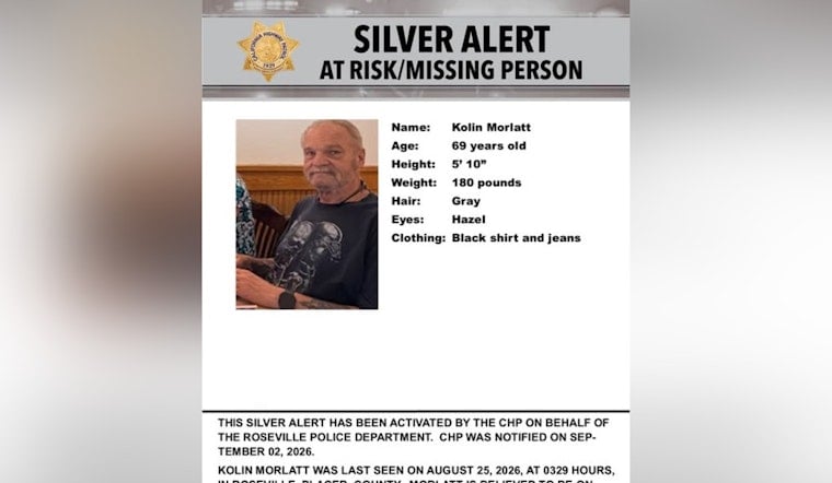 Roseville Silver Alert Seeks 69-Year-Old Last Seen Walking Near Industrial Avenue
