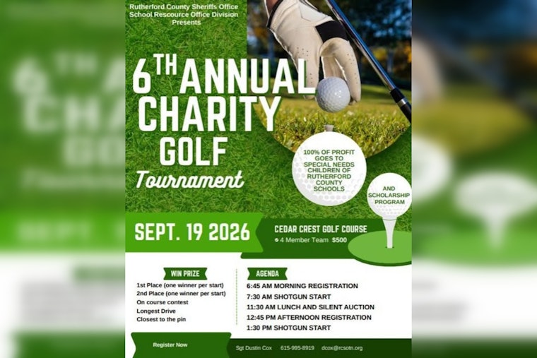Rutherford County Deputies Still Need Golfers for Sept. 19 Charity Tournament