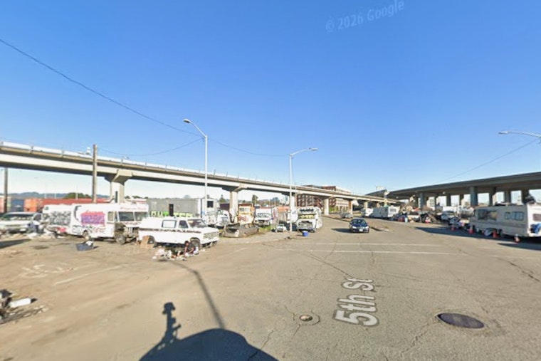 RV Fire Near West Oakland BART Sends Flames Skyward, Dog Rescued From Blaze