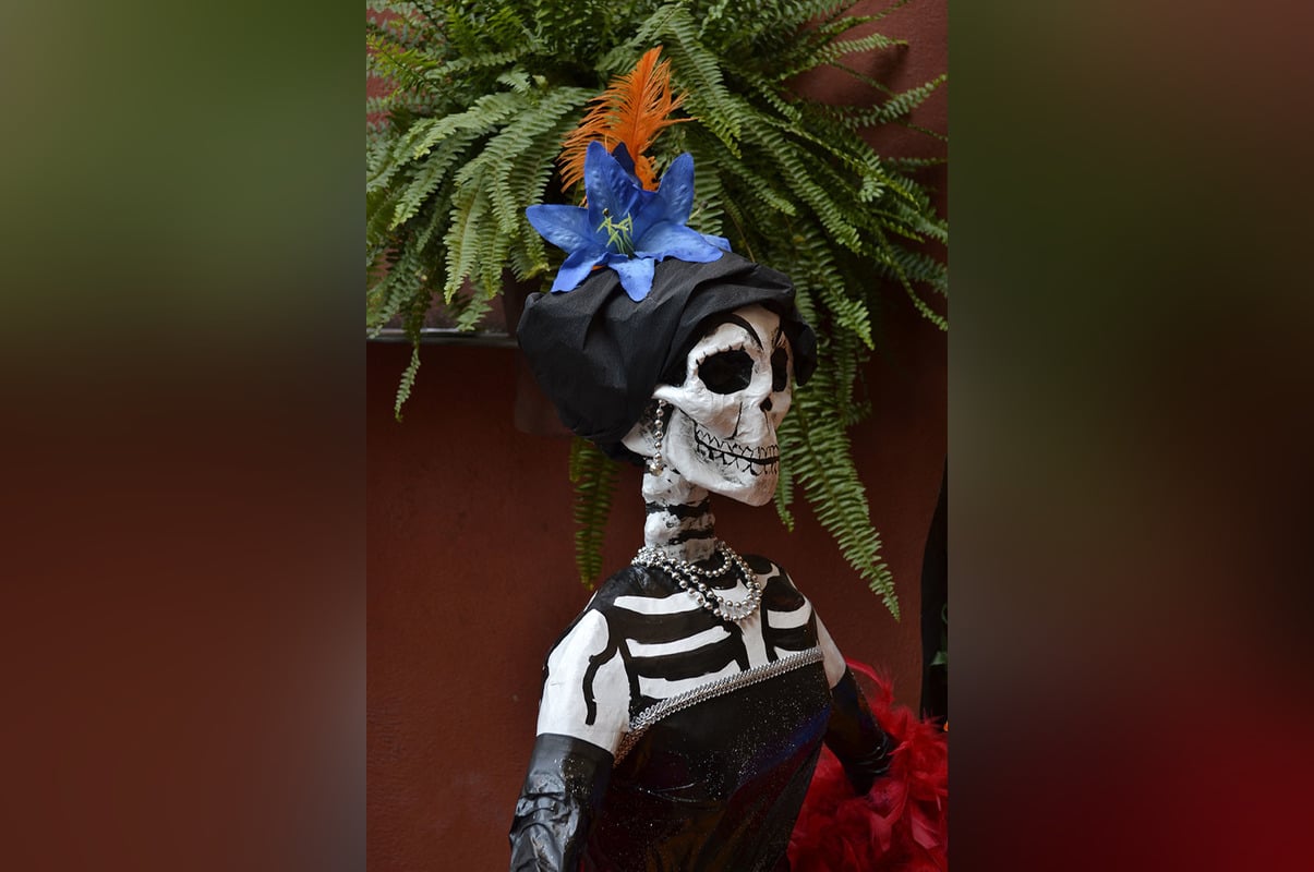 San Antonio Botanical Garden Debuts Eight 16-Foot Catrinas Made From Saris and Trash