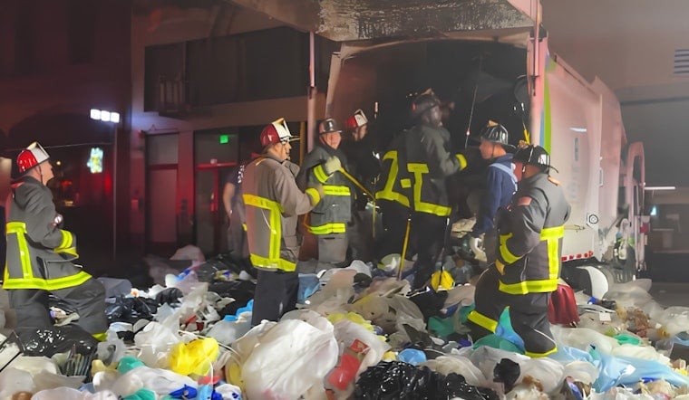SF Firefighters Dig Through Trash to Free Man Trapped Inside Recology Truck