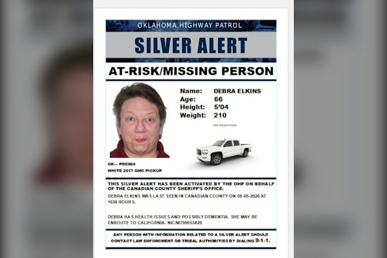 Silver Alert Seeks Canadian County Woman, 66, Possibly Driving Toward California