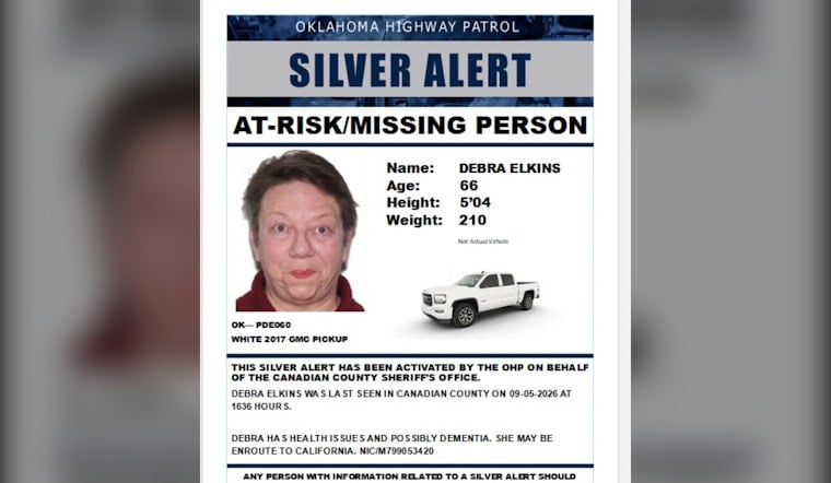 Silver Alert Seeks Canadian County Woman, 66, Possibly Driving Toward California