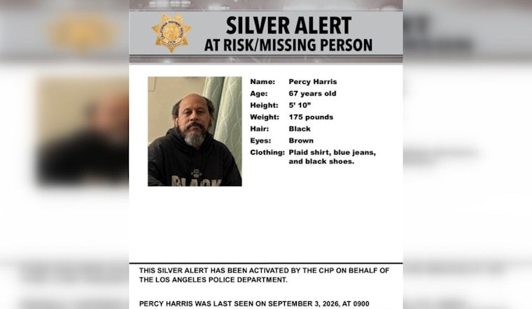 Silver Alert Seeks Percy Harris, 67, Missing on Foot in North Hollywood
