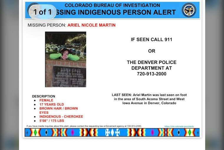 South Denver Teen Ariel Martin Vanishes, CBI Issues Indigenous Alert