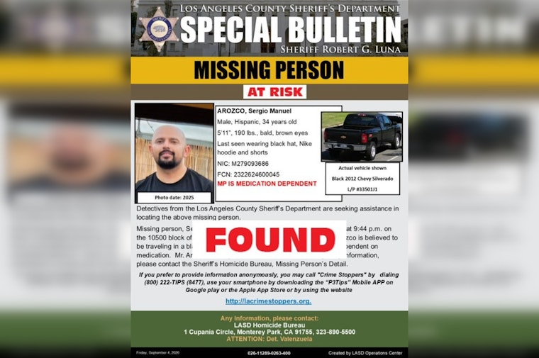 South Gate Man, 34, Found Safe After Family Feared Medication Lapse