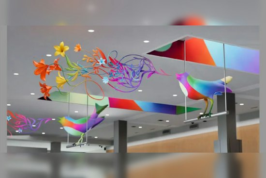 Three Giant Bird Sculptures Rise Over Austin Airport's Baggage Claim Skylights