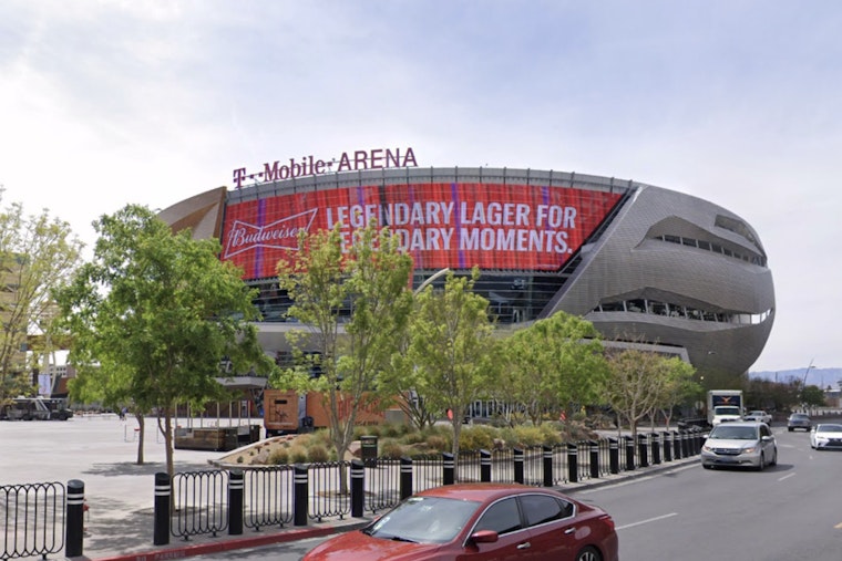 Toshiba Plaza Becomes Paramount+ Plaza Outside T-Mobile Arena Ahead of Garcia-Benn