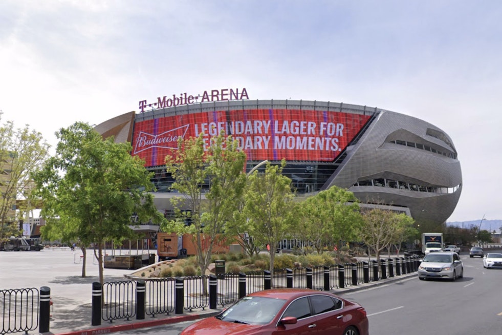 Toshiba Plaza Becomes Paramount+ Plaza Outside T-Mobile Arena Ahead of Garcia-Benn
