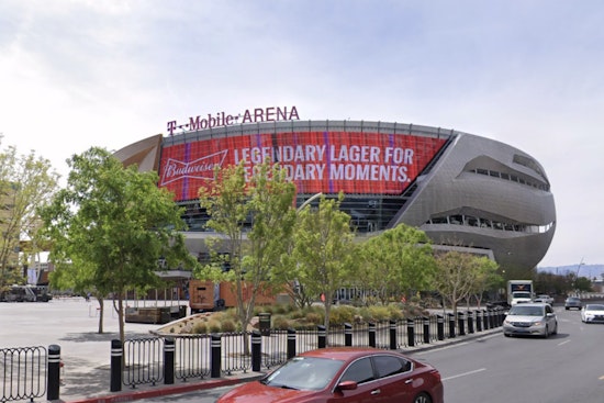 Toshiba Plaza Becomes Paramount+ Plaza Outside T-Mobile Arena Ahead of Garcia-Benn