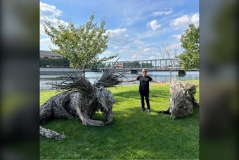 Towering Driftwood Dragons Rise Along Detroit's Moross Greenway This Week