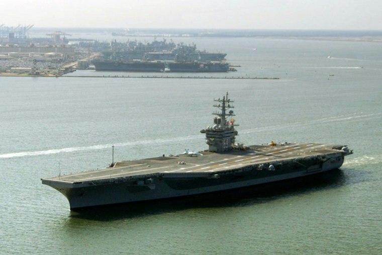 Two Navy Aviators Eject Off Virginia Coast, Four Sailors Hurt in Carrier Mishap
