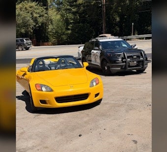 Two-Vehicle Crash Near Idyllwild Road Traps Rider During Labor Day Enforcement