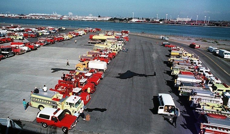 Vacant Alameda Point Building Burns Before Dawn