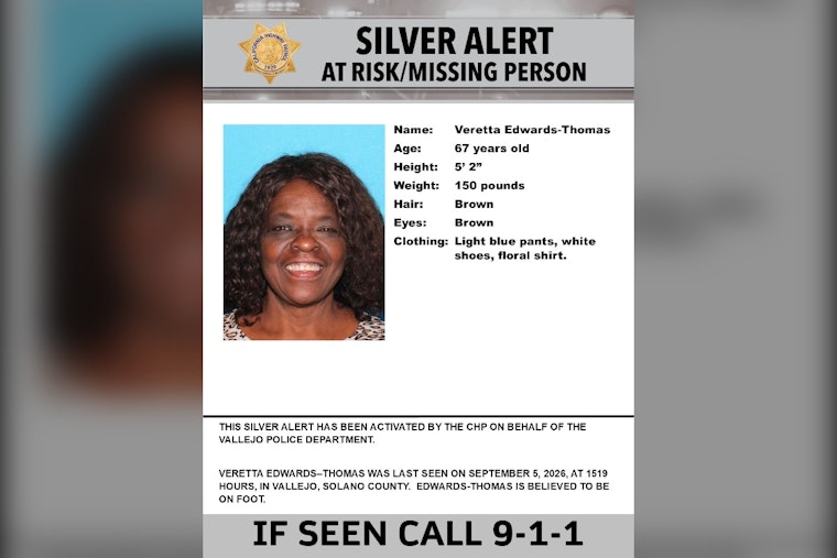 Vallejo Silver Alert Seeks Missing Person Last Seen Near Tennessee Street
