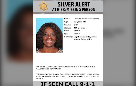 Vallejo Silver Alert Seeks Missing Person Last Seen Near Tennessee Street