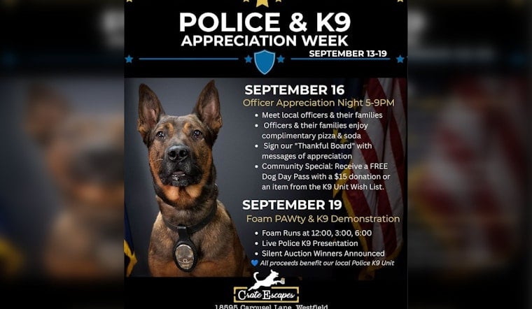 Westfield's Police & K9 Appreciation Week Turns a Dog Bar Into a Fundraiser