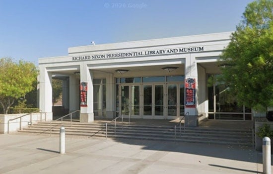 Yorba Linda's Nixon Library Lights Up Sky Nightly for 9/11 25th Anniversary