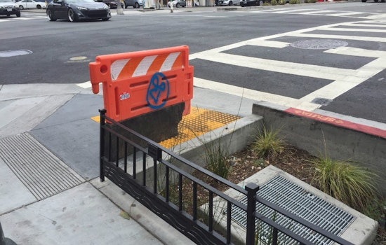 Photo: Barrier Installed To Protect Fell & Divisadero Rain Garden
