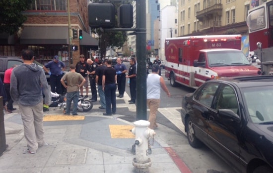Motorcycle Collides With Automobile At Polk And Ellis
