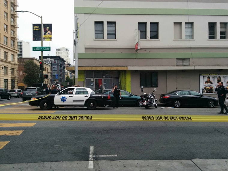 Volvo Collides With Motorcycle Officer At Golden Gate & Leavenworth