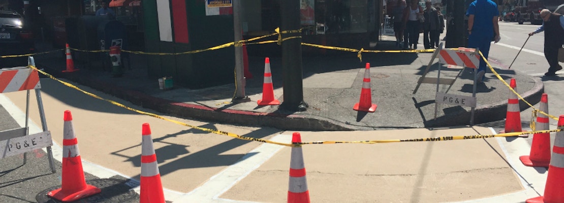 Photo: North Beach Curbs Painted For Bulb-Outs