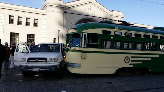 Photo: F-Market Collides With Vehicle On Embarcadero