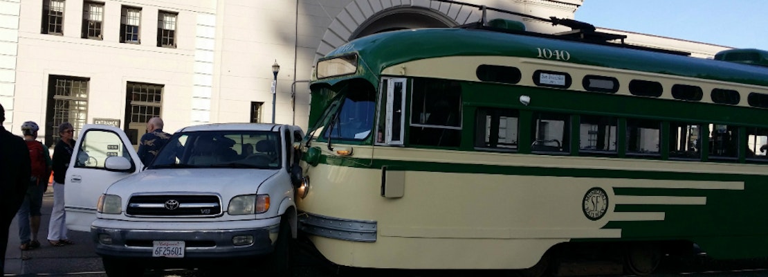 Photo: F-Market Collides With Vehicle On Embarcadero