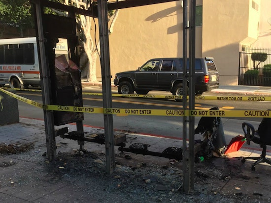 Photo: Muni Shelter Torched At Fillmore & McAllister