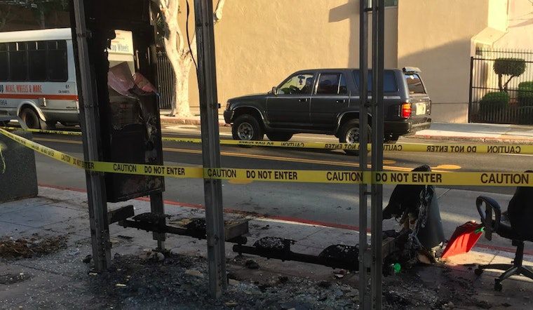 Photo: Muni Shelter Torched At Fillmore & McAllister