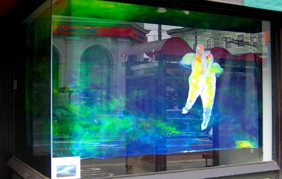Photo: 'Antarctic Pteropods' Painting Adorns Old Phone Lifeguards Storefront