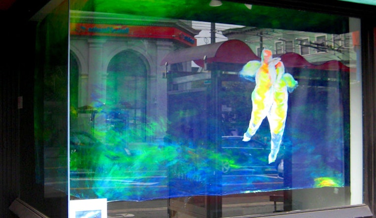 Photo: 'Antarctic Pteropods' Painting Adorns Old Phone Lifeguards Storefront