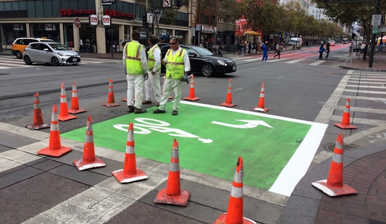 Photo: Left-Turn Bike Box Comes To Seventh & Market