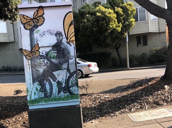 High school students install mixed-media artwork on Ocean Avenue utility boxes