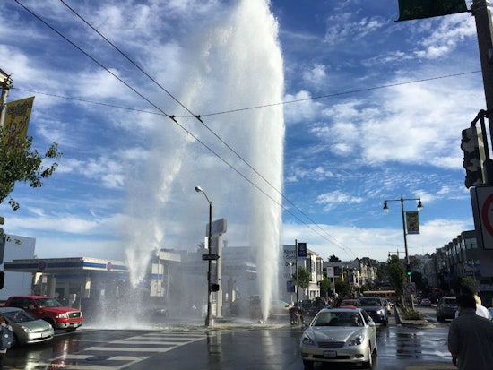 Geyser Erupts At Fell & Divisadero After Car Hits Hydrant