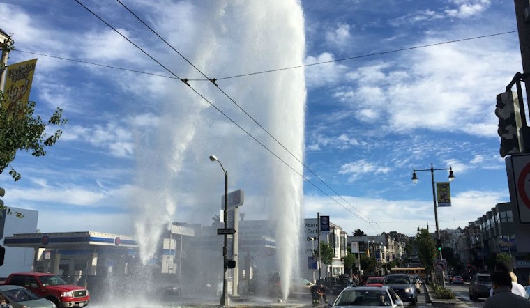 Geyser Erupts At Fell & Divisadero After Car Hits Hydrant